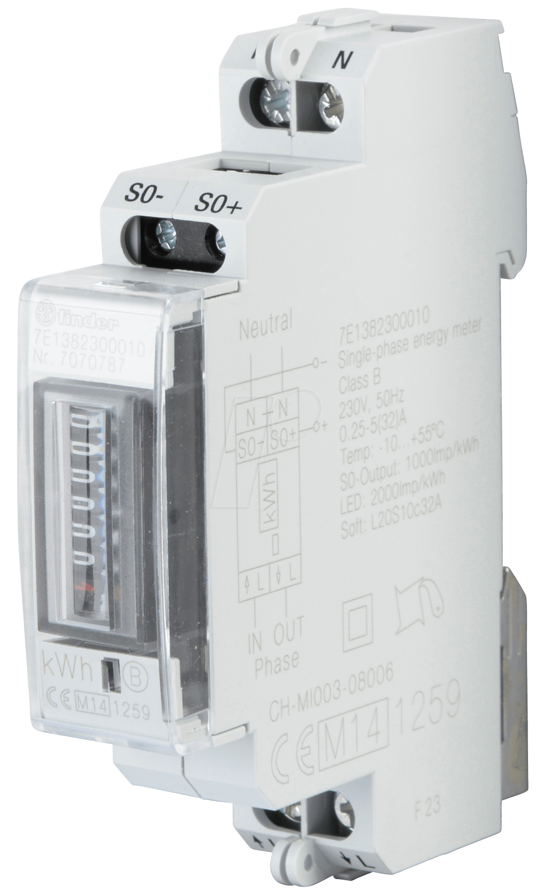 8012823323213 - FIN 7E138 230V - Elektronischer Energiezähler 1 Phase 5 (32) A