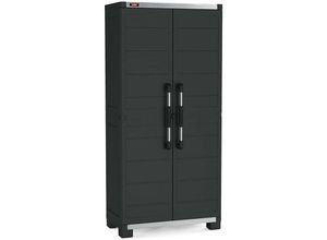 8013183108762 - Hochschrank aus Kunststoff 4 verstärkte Böden 88x45x181H cm schwarze Garage XL