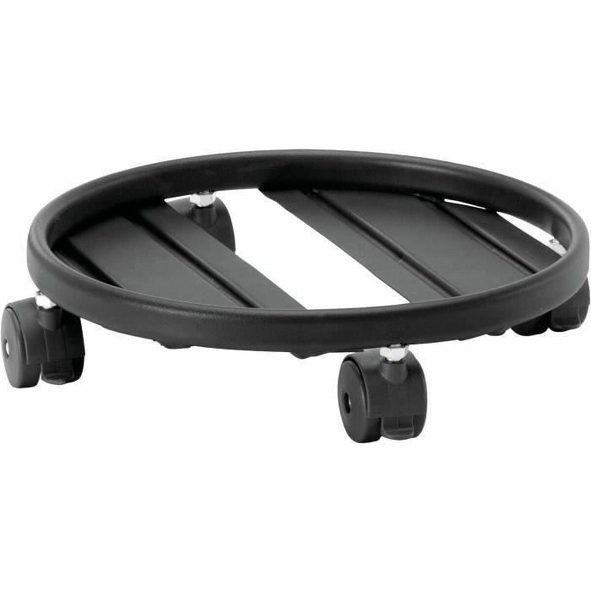 8013604042507 - Blumentopfständer mit Rädern Schwarz Metall 25 cm