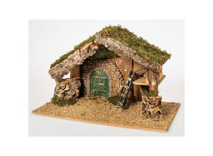 8013977900893 - Krippe aus Holz und Moos 49 x 28 x 33 cm