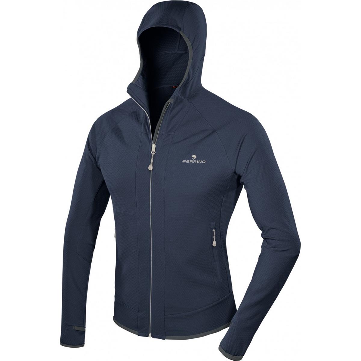 8014044015021 - Dunkelblaue Herrenjacke M für Alpinismus Trekking mit Kapuze Mitchell