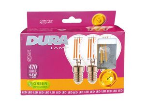 8014211992650 - Duralamp - 10 x led set 3 ball 4w e14 l470-6400k kalt