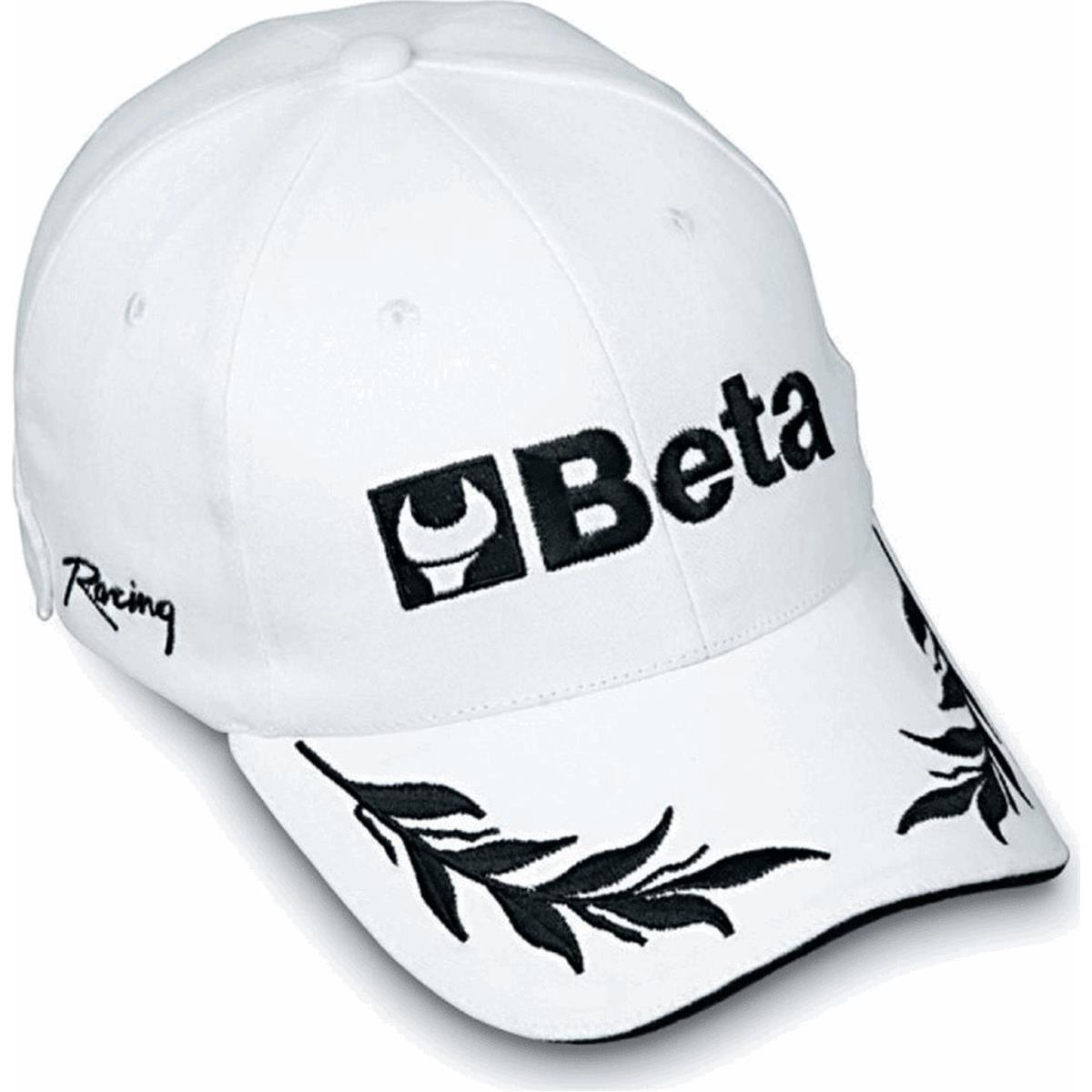 8014230410920 - Weißer Baumwoll-Baseballcap mit gesticktem Beta-Logo