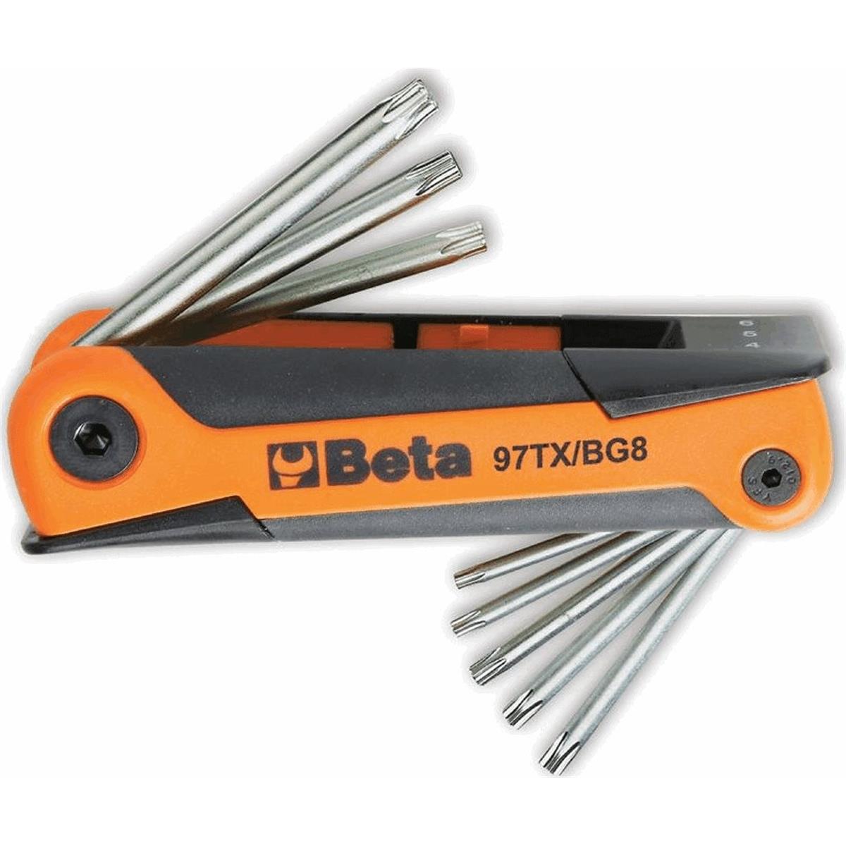 8014230634081 - Beta 8-teiliges Torx Multitool Set Schwarz - Größen T9-T40