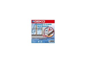 8014846708114 - Geko - PVC-Streifen zum Nageln oder Tackern für Türen und Fenster 6m x 30mm braun