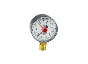 8016615016864 - Manometer - Anschluss radial 1 4 ag - Anzeige 0 - 10 bar - Gehäuse schwarz ø 50 mm - 557310 - Caleffi