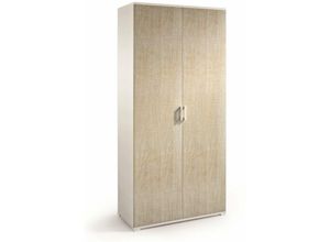 8016730112120 - Webmarketpoint - Schrank mit Doppeltür und vier verstellbaren Einlegeböden Türen aus weißer Eiche