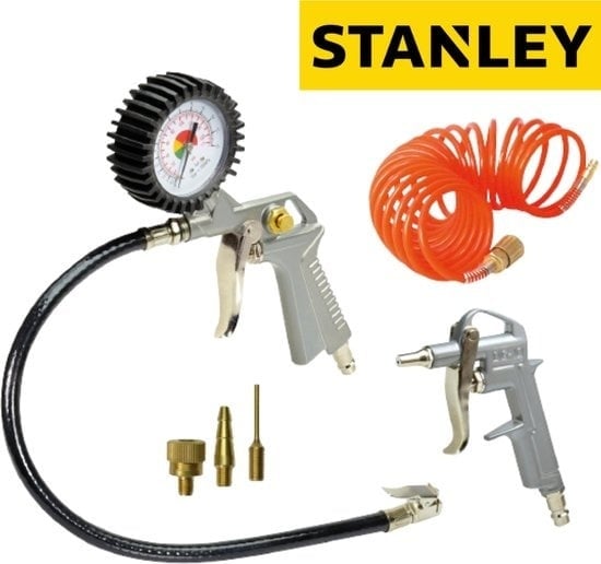 8016738714722 - 6 teiliges druckluft kompressor zubehör druckftset reifenfüller schlauch - Stanley