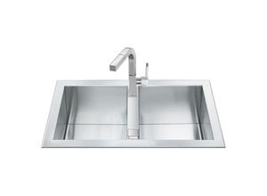 8017709140281 - - Einbauspüle 2 flächenbündige Becken 86x50 cm satiniert LQR862F2
