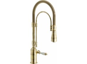 8018014822084 - - Spültischmischer im Retro-Stil mit bronzefarbener Dusche Charlie CH75300BR Bronze - Bronze