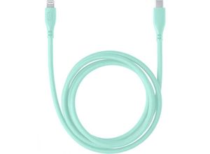 8018080430671 - Lade- und Datenkabel Soft 120cm usb Type-C auf Apple lightning grü USBDATASOFTC2LMFIG - Cellularline