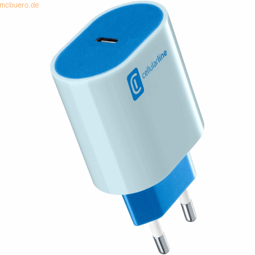 8018080433122 - Cellularline Reiselader 20W USB Type-C Style Color blau ACHUSBCSMARTPD20WB