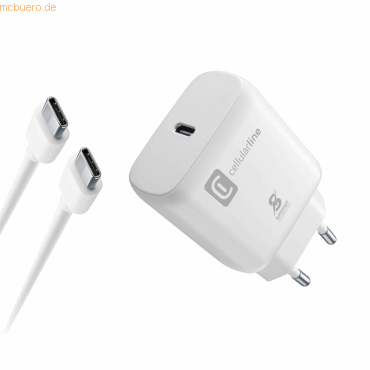 8018080444197 - Cellularline Super Fast Charger Kit 25W - USB-C to USB-C - Samsung