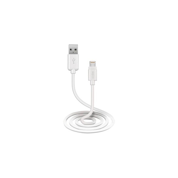 8018417327438 - Mobile USB-Ladekabel Apple Lightning Stecker usb-a Stecker 100 cm Weiß TECABLEUSBIP589W - SBS