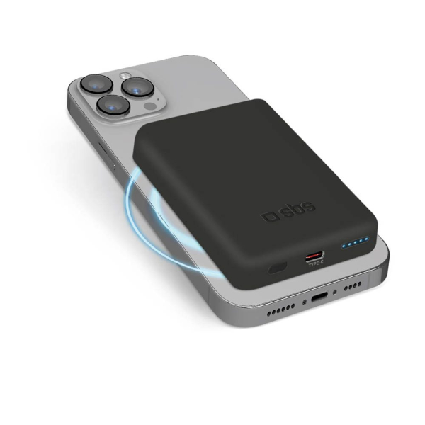 8018417464829 - 5000 mAh wireless magnetic Power Bank Black Powerbank (Akku) - schwarz - 5 Ah