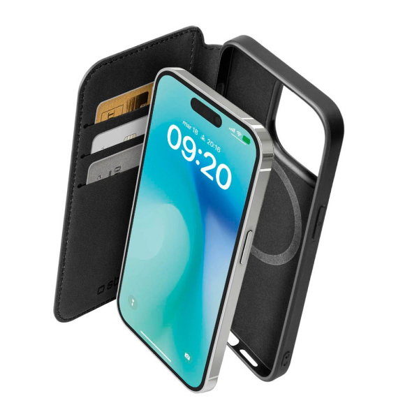 8018417481949 - Wallet Mag Handyhülle für Apple iPhone 16 Pro schwarz 8018417481949 Sbs