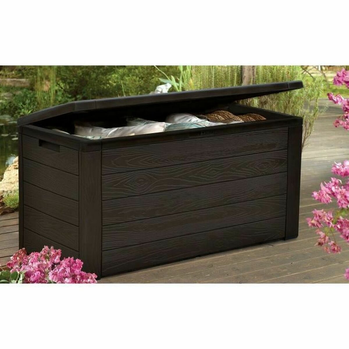 8019053046639 - Außenbereich-Truhe Braun Harz 120 x 46 x 58 cm