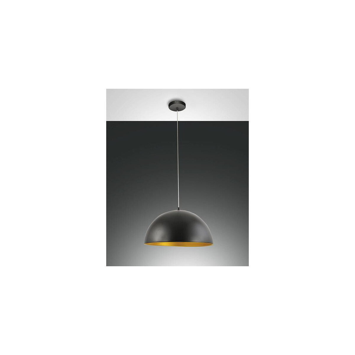 8019282060741 - Fabas Luce Lighting - Fabas Luce Dingle Dome Pendel-Deckenleuchten Schwarz   Goldglas E27