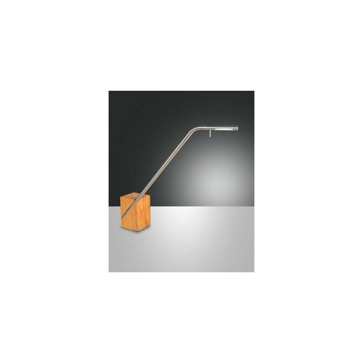 8019282094630 - Fabas Luce Lighting - Fabas Luce Viktor Integrierte LED-Tischleuchte Satin Nickel Glass