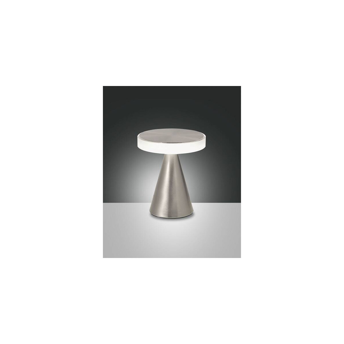 8019282094661 - Fabas Luce Lighting - Fabas Luce Neutra Integrierte LED-Tischleuchte Satin Nickel Glass