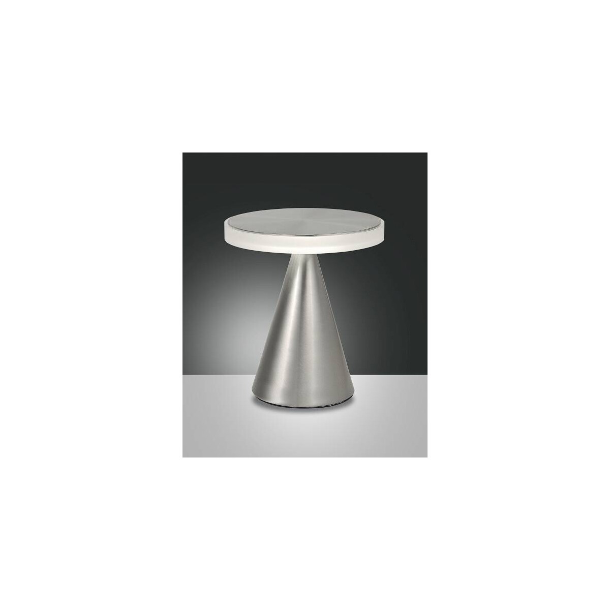 8019282094692 - Fabas Luce Lighting - Fabas Luce Neutra Integrierte LED-Tischleuchte Satin Nickel Glass