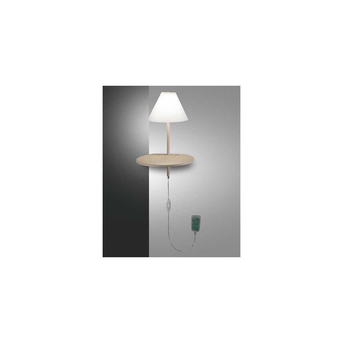 8019282098225 - Fabas Luce Lighting - Fabas Luce Goodnight Integrierte LED-Wandleuchte Taubengrau   Beiges Glas