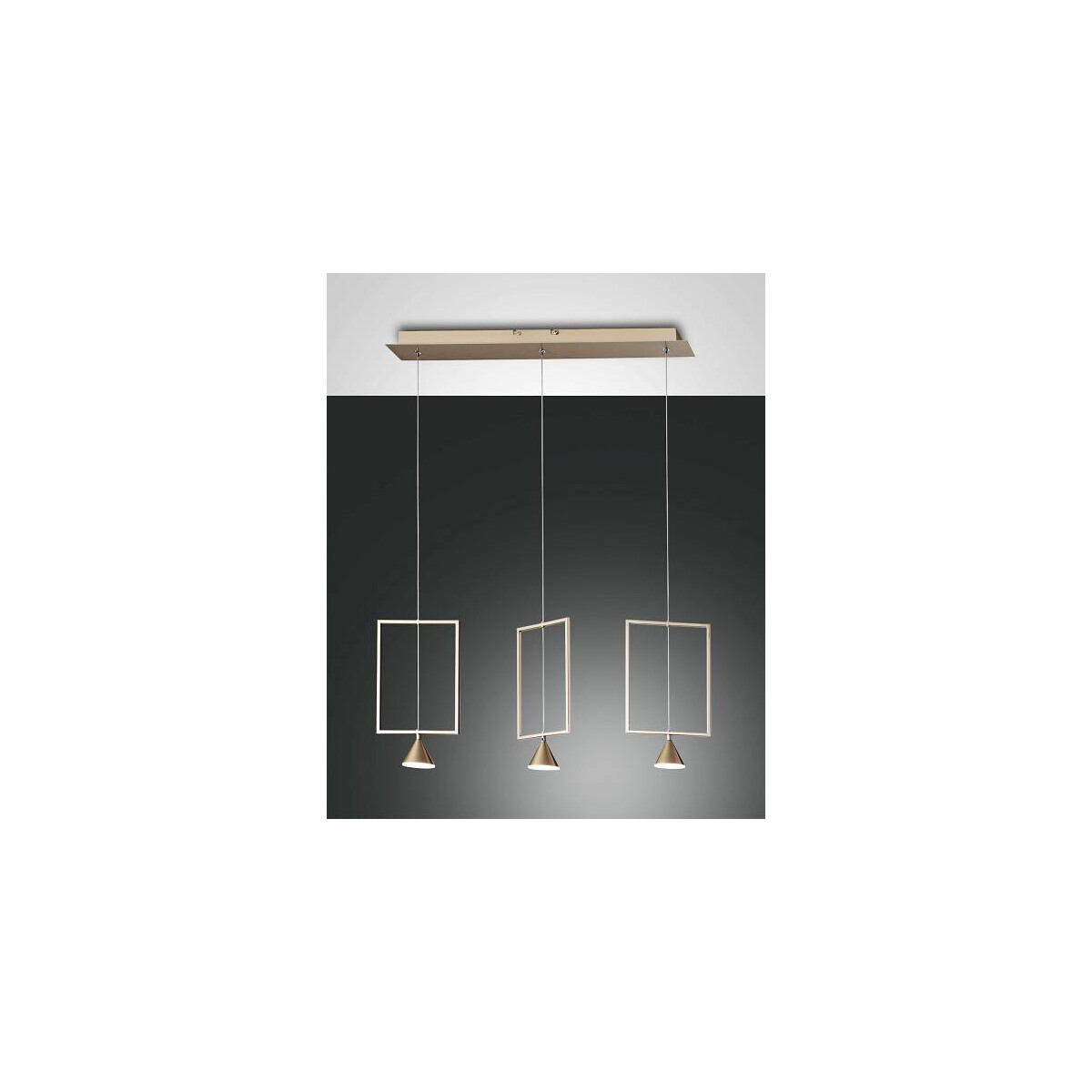 8019282098348 - Fabas Luce Lighting - Fabas Luce Sirio led Straight Bar Pendel-Deckenleuchte Gold Mattglas