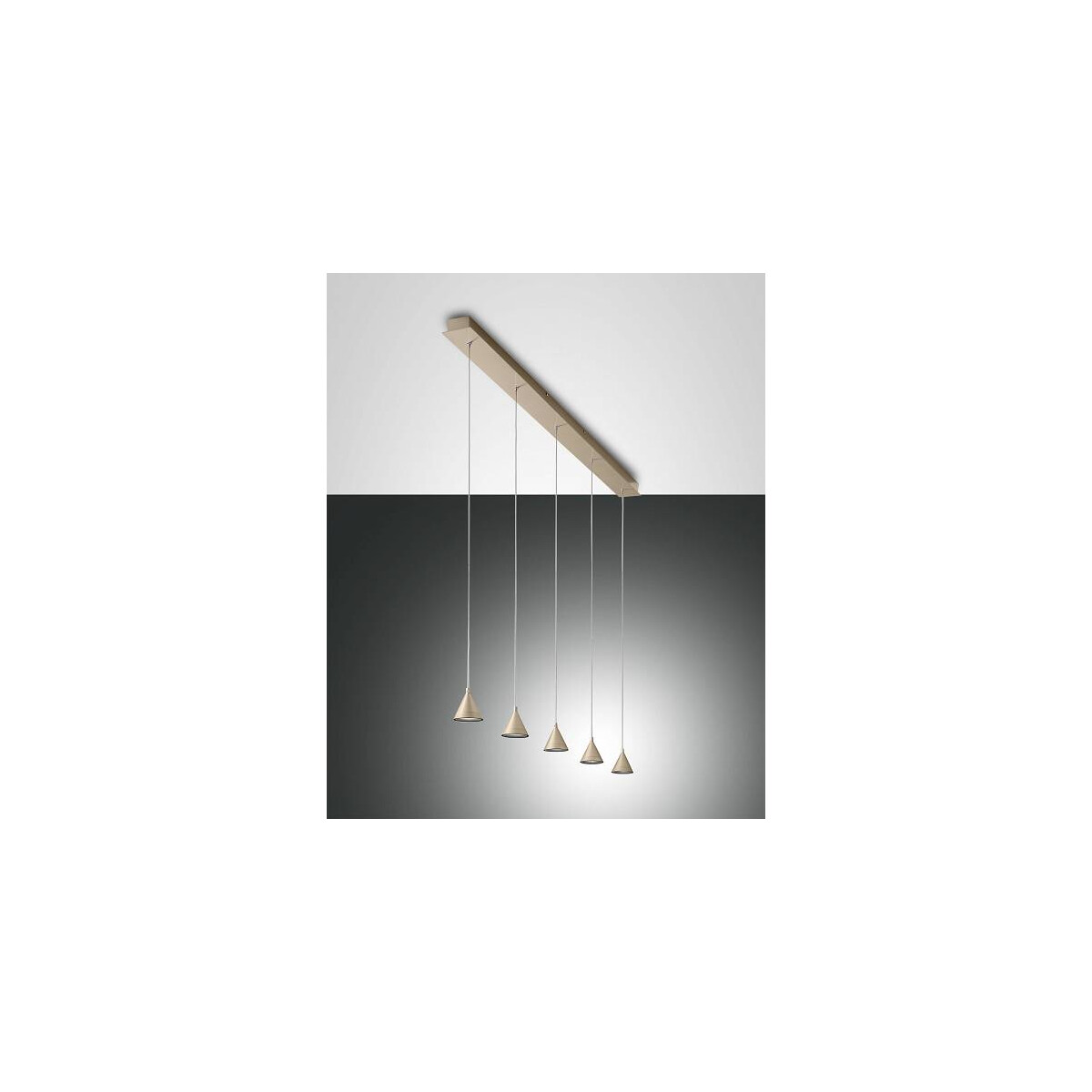 8019282099499 - Fabas Luce Lighting - Fabas Luce Delta led Straight Bar Pendel-Deckenleuchte Gold Mattglas