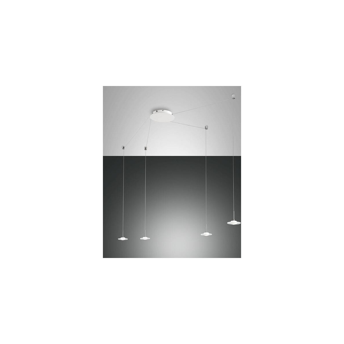 8019282099529 - Fabas Luce Susanna LED-Cluster-Pendel-Deckenleuchte aus weißem Glas