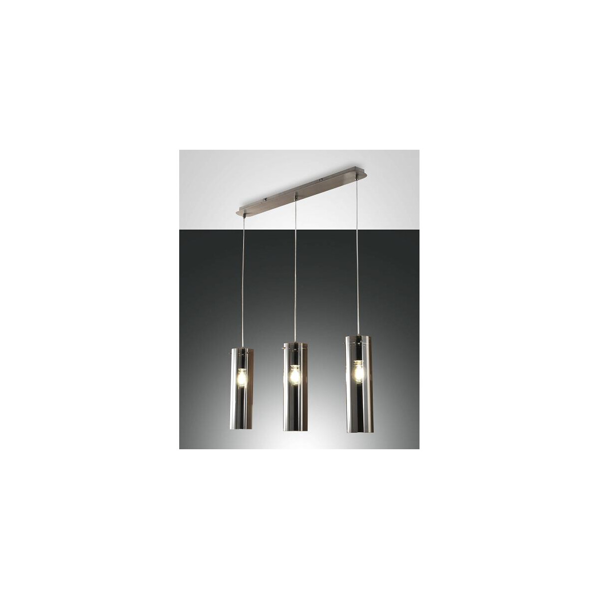 8019282111047 - Fabas Luce Lighting - Fabas Luce Sintesi Gerade Stab-Pendel-Deckenleuchte transparentes graues Glas E27