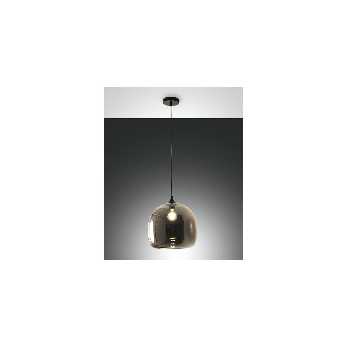 8019282111115 - Fabas Luce Lighting - Fabas Luce Maia Dome Pendel-Deckenleuchten transparentes graues Glas E27