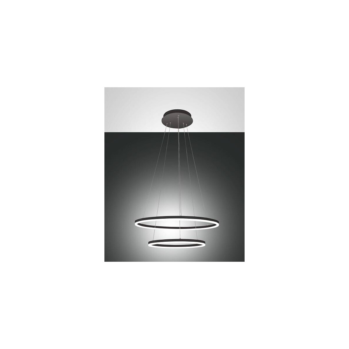 8019282508045 - Fabas Luce Lighting - Fabas Luce Giotto LED-Deckenpendelleuchte mit integrierter Leuchte aus schwarzem Glas