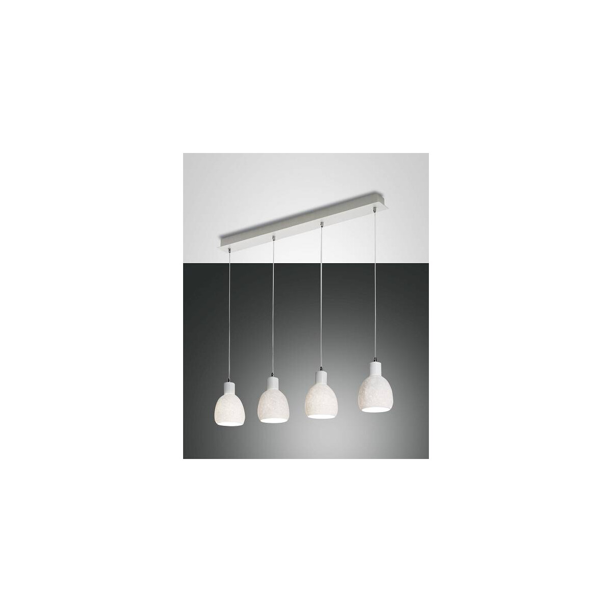 8019282510994 - Fabas Luce Lighting - Fabas Luce Marina Gerade Stab-Pendel-Deckenleuchte Weißglas E27