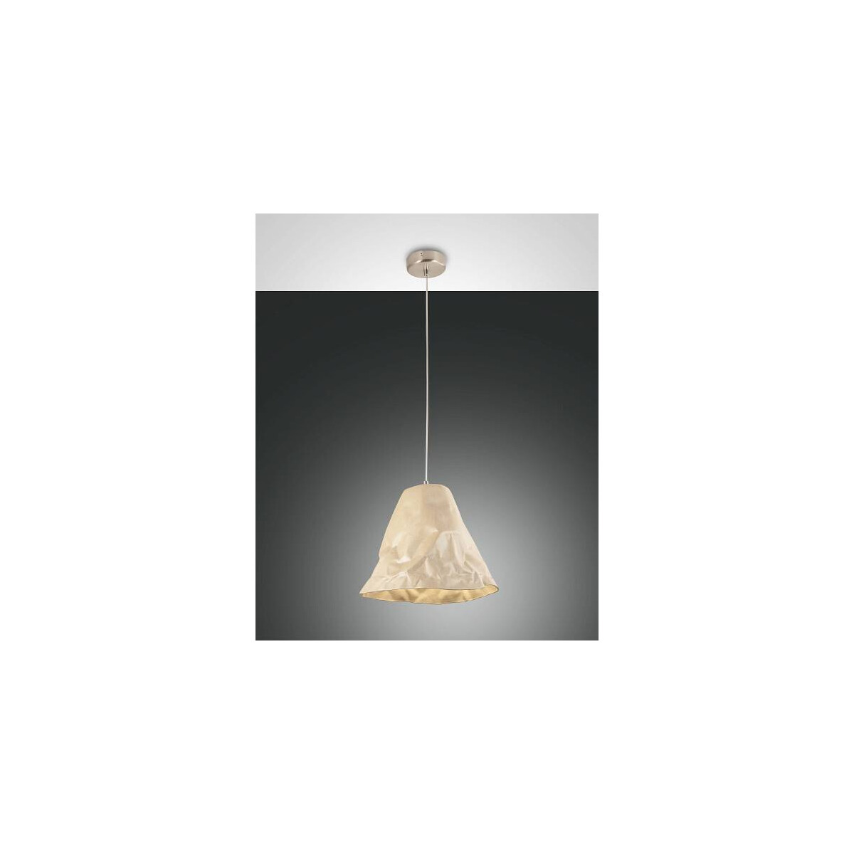 8019282511021 - Fabas Luce Lighting - Fabas Luce Crumple Dome Pendel-Deckenleuchten Khaki Glas E27