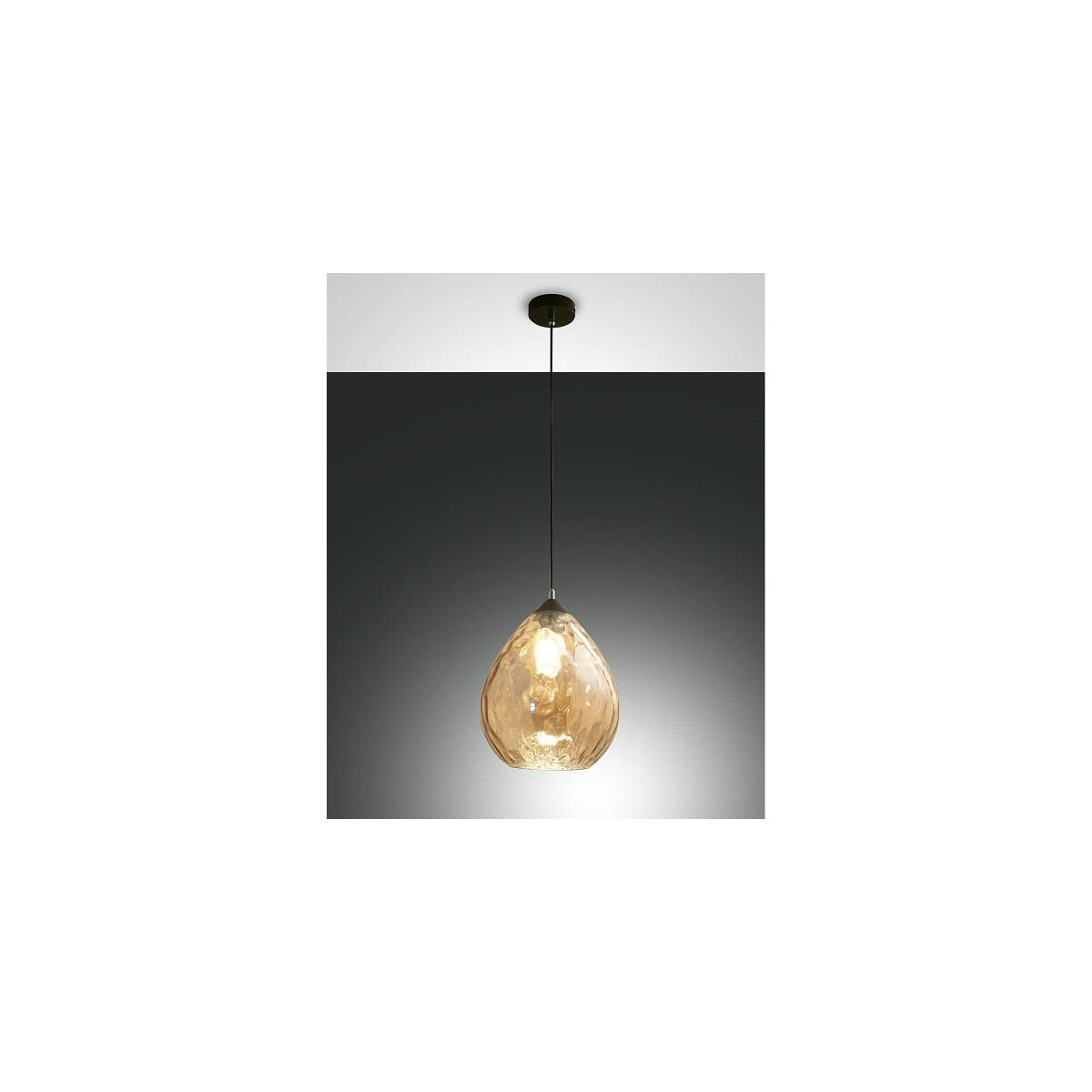 8019282511366 - Fabas Luce Lighting - Fabas Luce Gisella Dome Pendel-Deckenleuchten Bernsteinglas E27