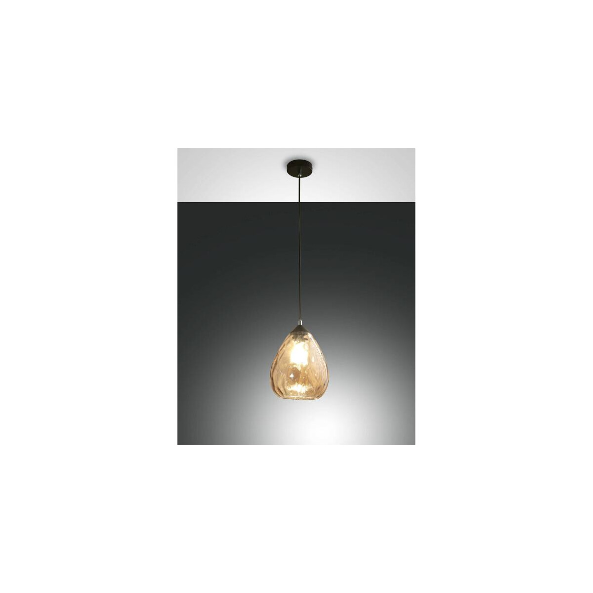 8019282513704 - Gisella Pendelleuchte inkl Smartluce E27 1X60W Metall und geblasenes Glas Amber