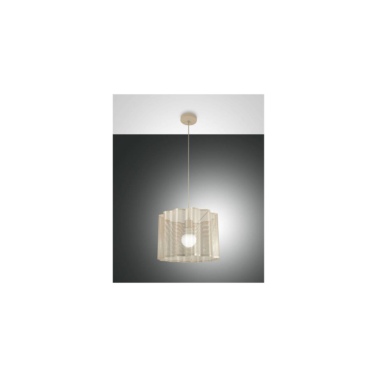 8019282516743 - Pendelleuchte Glicine in Gold-matt E27 1-flammig - Fabas Luce