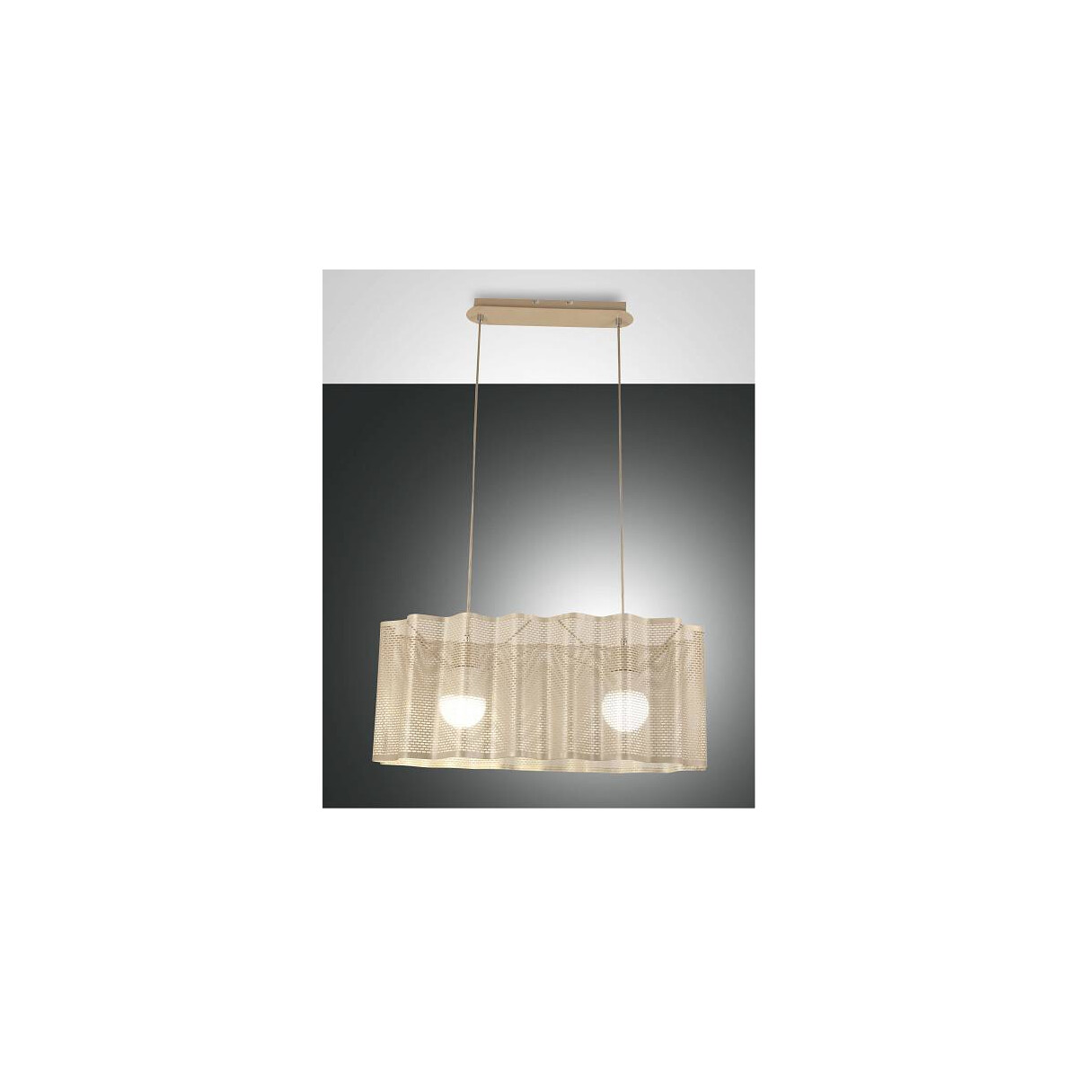 8019282516774 - Pendelleuchte Glicine in Gold-matt E27 2-flammig - Fabas Luce