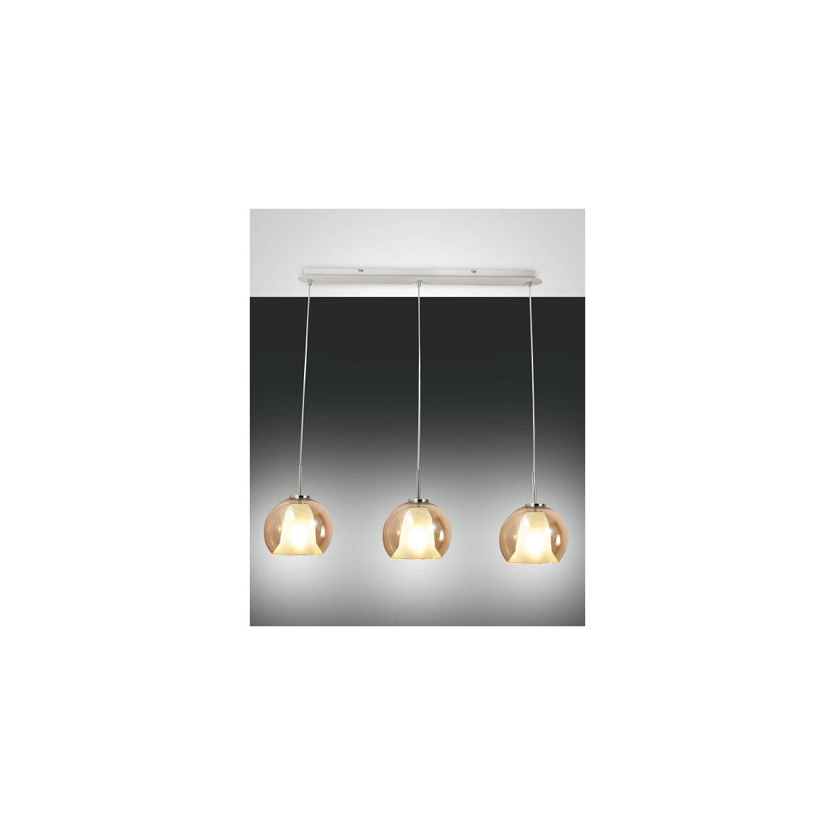 8019282517535 - Fabas Luce Lighting - Fabas Luce Bretagna Straight Bar Pendel-Deckenleuchte Bernsteinglas E27