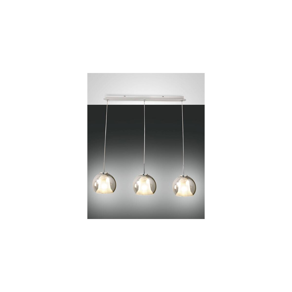 8019282517542 - Fabas Luce Lighting - Fabas Luce Bretagna Gerade Stab-Pendel-Deckenleuchte transparentes graues Glas E27