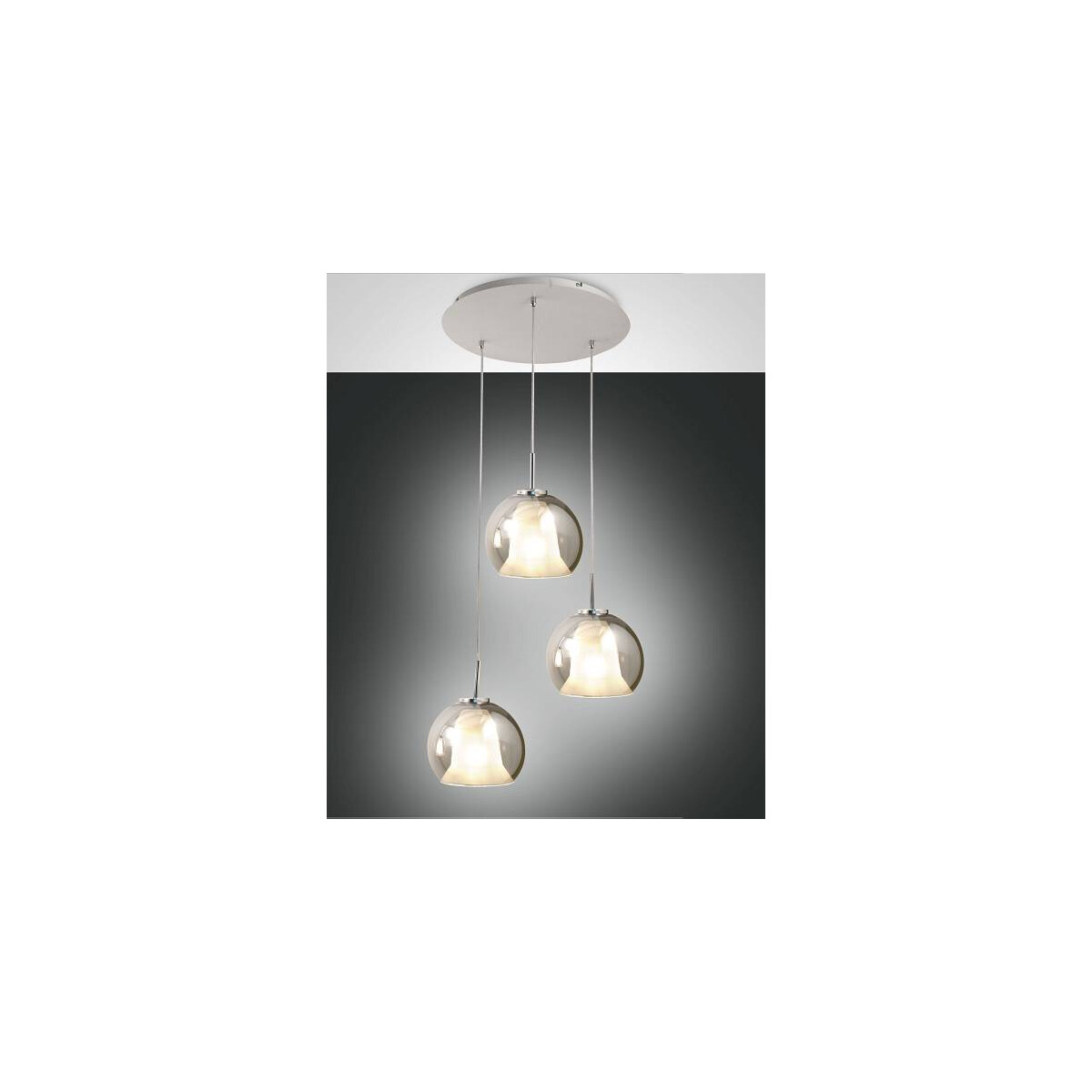 8019282517573 - Fabas Luce Lighting - Fabas Luce Bretagna Cluster-Pendel-Deckenleuchte transparentes graues Glas E27