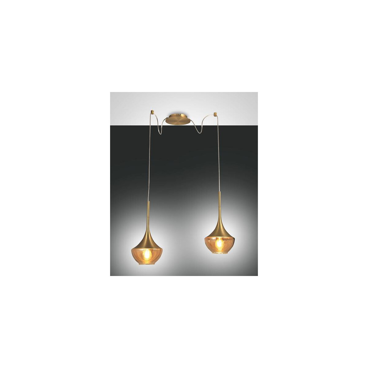 8019282517665 - Fabas Luce Lighting - Fabas Luce Apollo Dome Pendel-Deckenleuchten Messing satiniert Glas E27