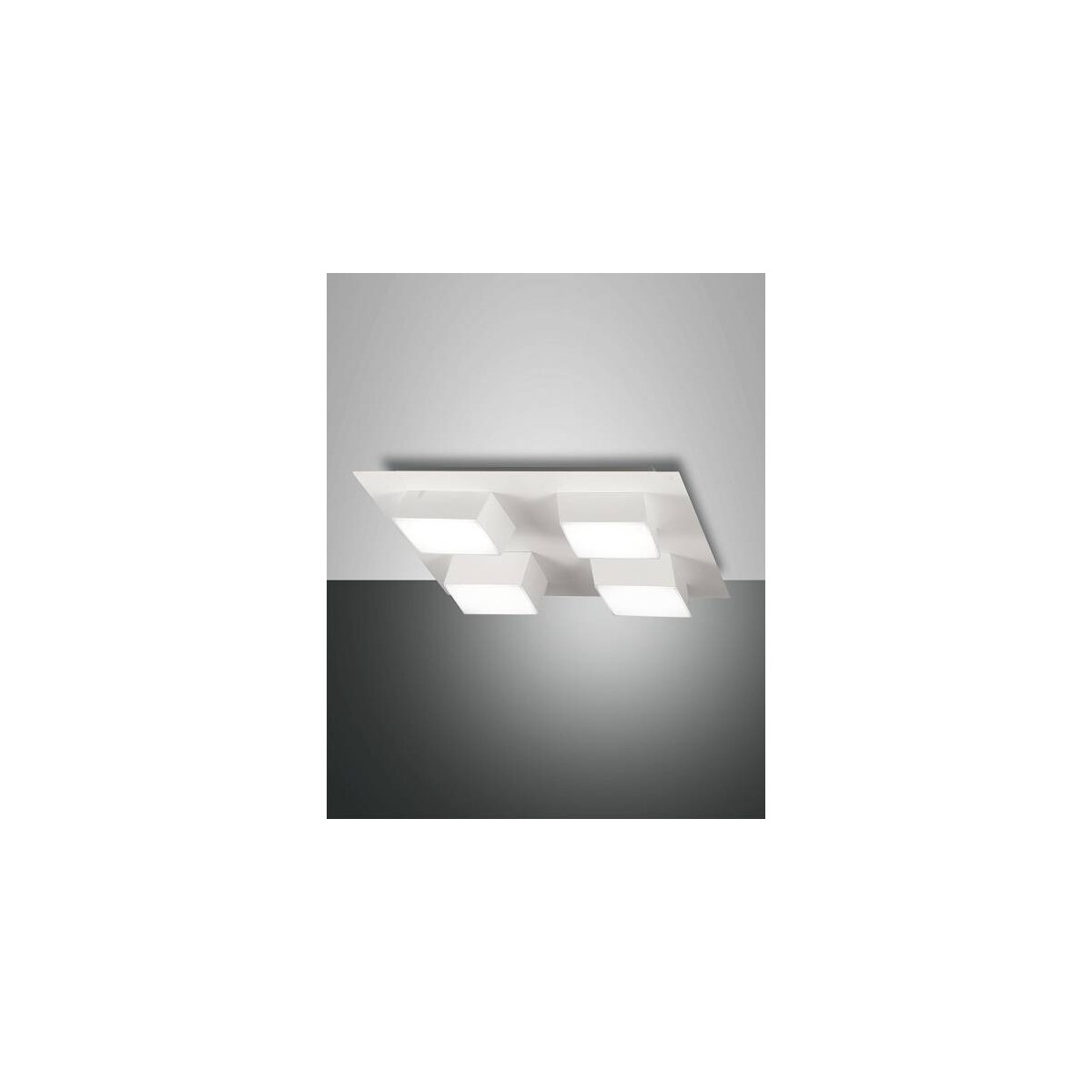 8019282518563 - Fabas Luce Lucas Integriertes LED-Halbbündiglicht aus weißem Glas