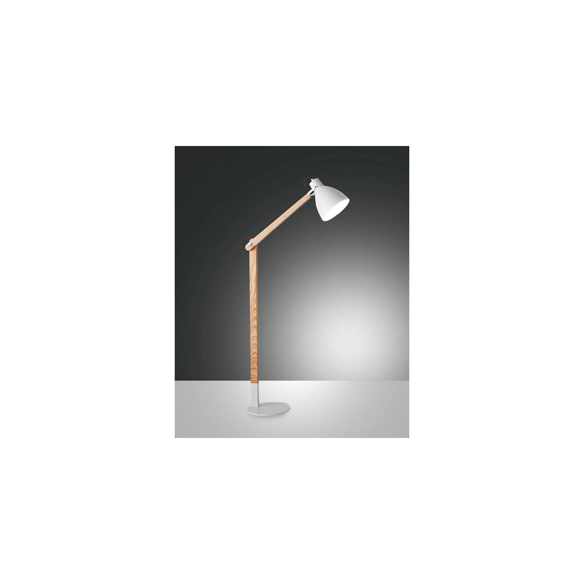 8019282519072 - Fabas Luce Lighting - Fabas Luce Sveva Task Stehleuchte Weiß   Eschenholz Glas E27