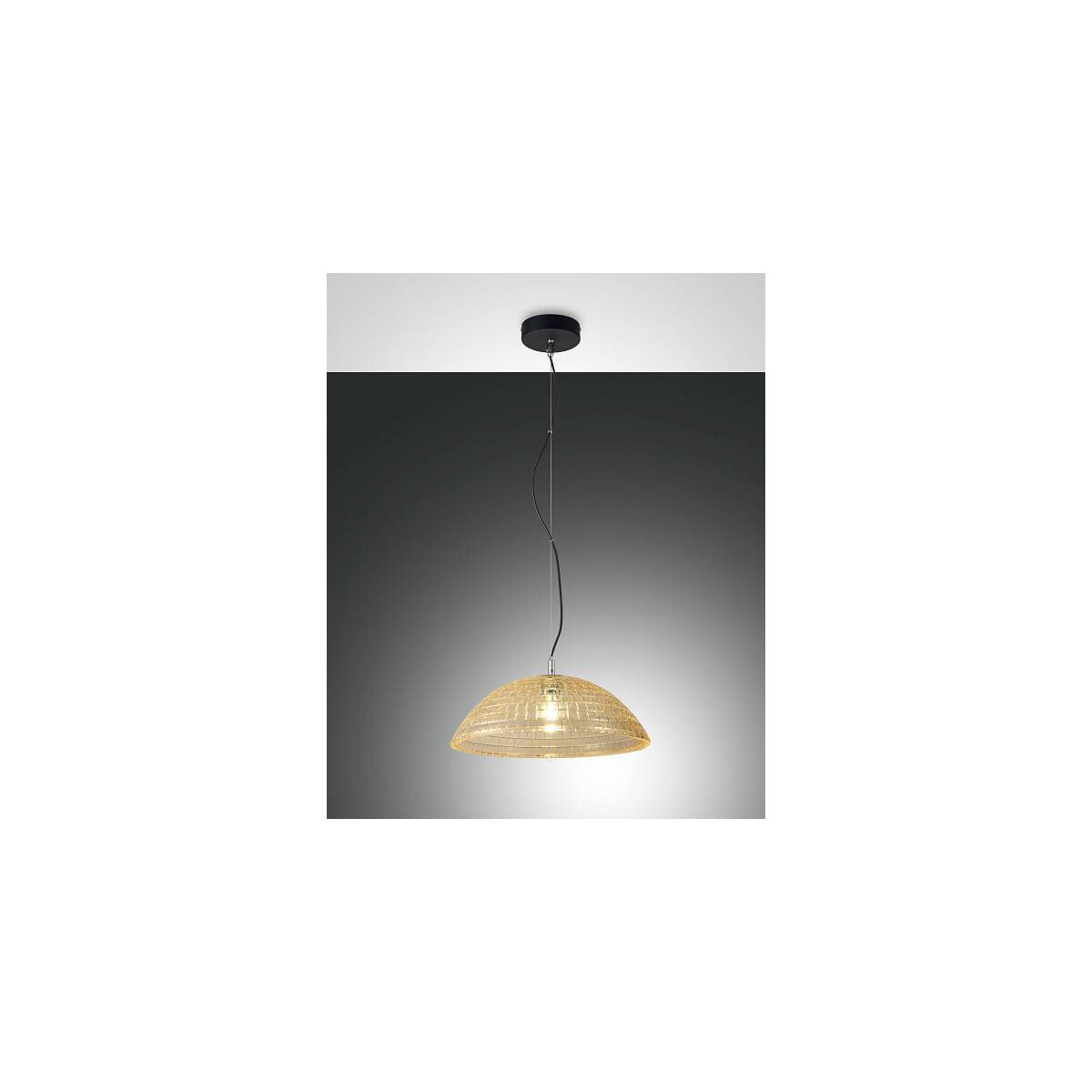 8019282519164 - Fabas Luce Lighting - Fabas Luce Diamond Dome Pendel-Deckenleuchten Bernsteinglas E27