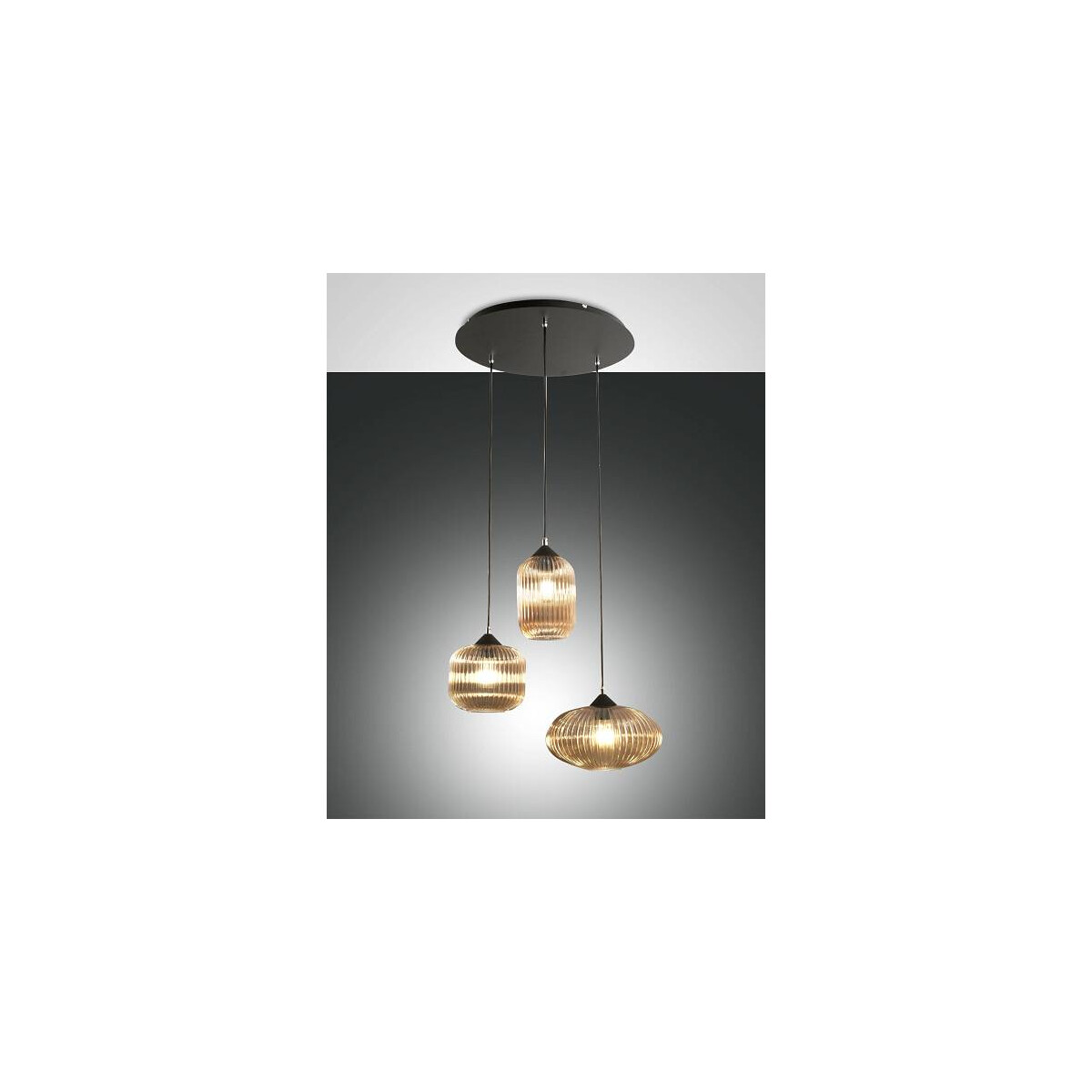 8019282532774 - Pendelleuchte Nordal in Amber und Schwarz E27 - Fabas Luce