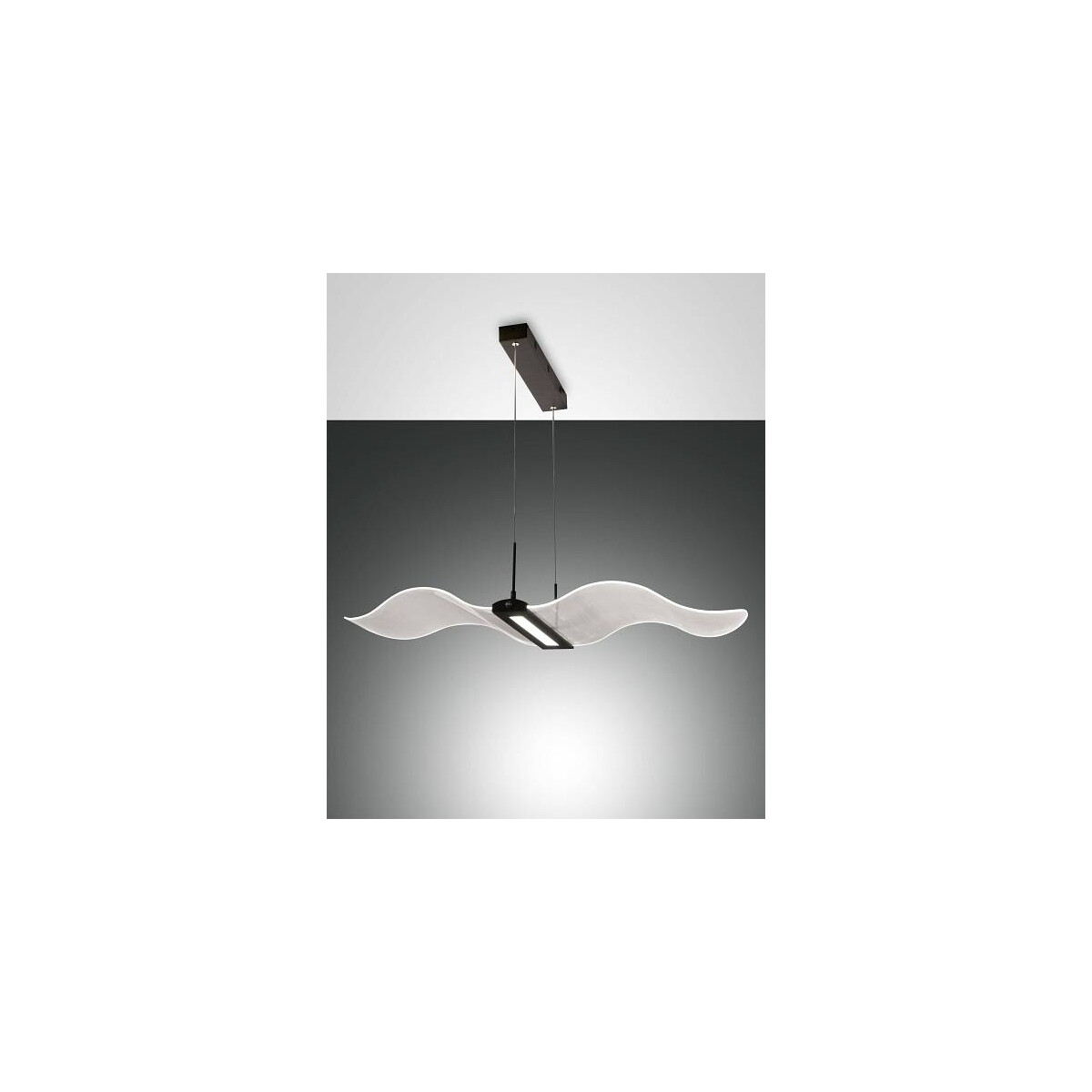 8019282533023 - Fabas Luce Lighting - Fabas Luce Fenice LED-Deckenpendelleuchte mit integrierter Leuchte aus schwarzem Glas