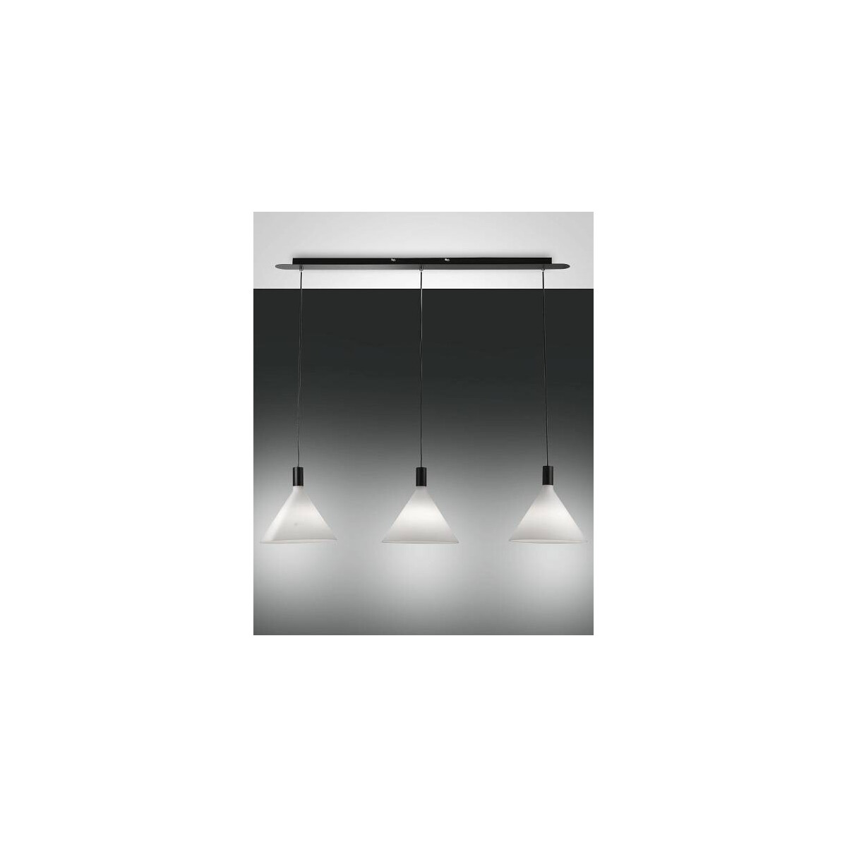 8019282533085 - Fabas Luce Lighting - Fabas Luce Vincent Gerade Stab-Pendel-Deckenleuchte Weißglas E27