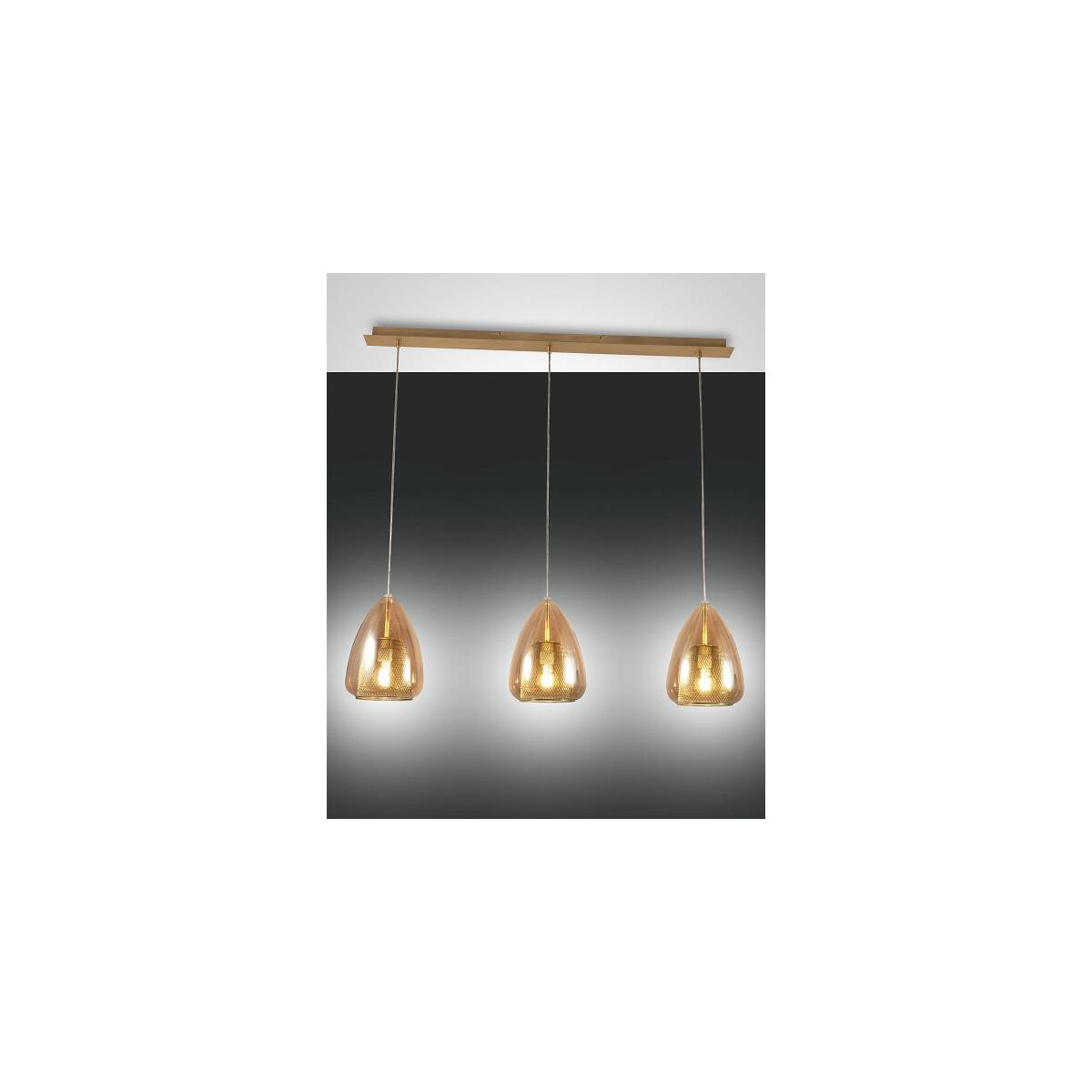 8019282533153 - Fabas Luce Lighting - Fabas Luce Britton Straight Bar Pendel-Deckenleuchte Bernsteinglas E27