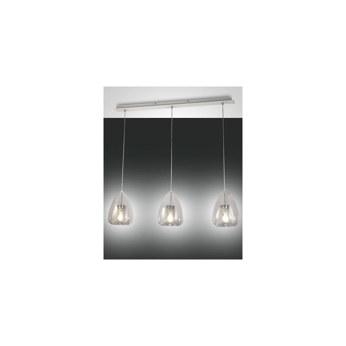 8019282533177 - Fabas Luce Lighting - Fabas Luce Britton Gerade Stab-Pendel-Deckenleuchte transparentes Glas E27